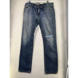 DKNY Men's Williamsburg Skinny Blue Jeans 34x32 Denim Y2k‎ Distressed ✅